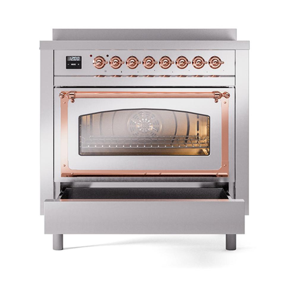 Ilve UNI366NMPSSP Ilve Uni366Nmpssp Nostalgie Ii Noblesse 36" Induction Range (Triple Glass Door, Stainless Steel, Copper)