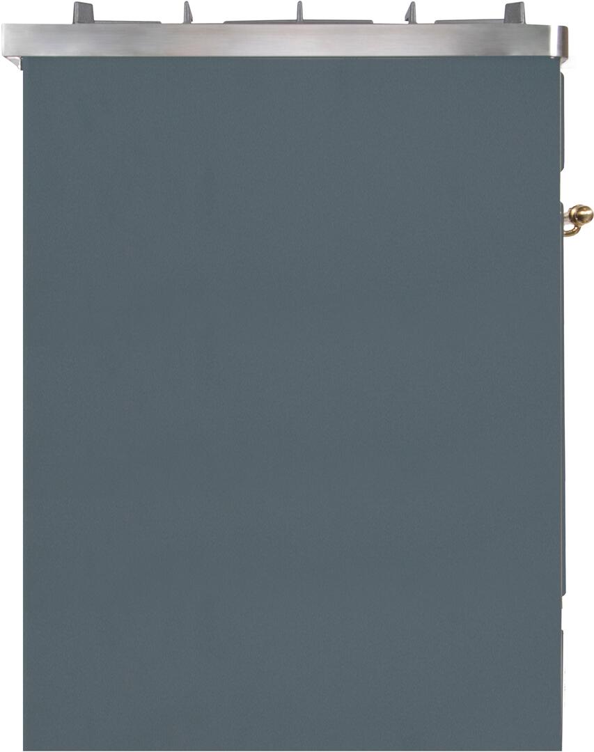 Ilve UMI30NE3BGG Majestic Ii 30 Inch Electric Freestanding Range In Blue Grey With Brass Trim