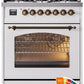 Ilve UP30NMPRAB Nostalgie Ii 30 Inch Dual Fuel Natural Gas Freestanding Range In Ral Custom Color With Bronze Trim