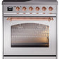 Ilve UPI304NMPSSP Nostalgie Ii 30 Inch Electric Freestanding Range In Stainless Steel With Copper Trim