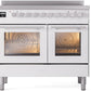 Ilve UPDI406WMPWH Professional Plus Ii 40 Inch Electric Freestanding Range In White With Trim