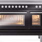 Ilve UPI486WMPBK Professional Plus Ii 48 Inch Electric Freestanding Range In Glossy Black With Trim