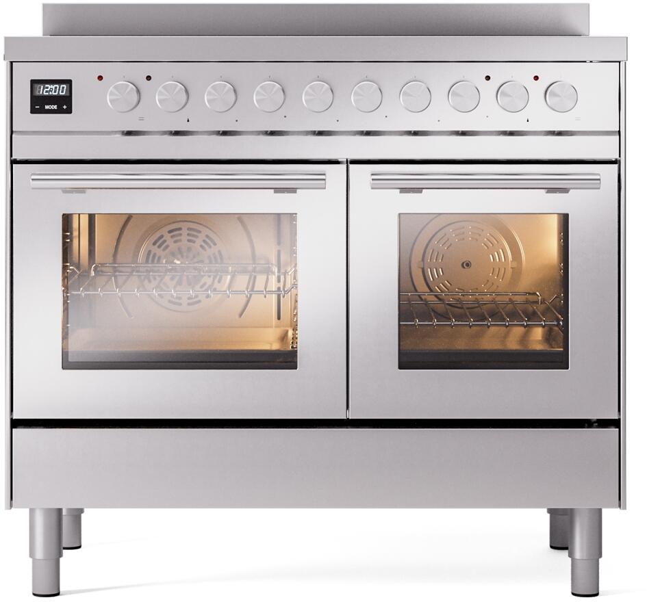 Ilve UPDI406WMPSS Professional Plus Ii 40 Inch Electric Freestanding Range In Stainless Steel With Trim