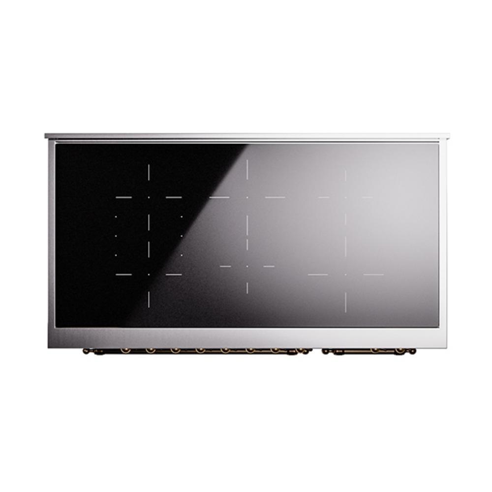 Ilve UNI486QNMPBKB Ilve Uni486Qnmpbkb Nostalgie Ii Noblesse 48" Induction Range (Solid Door, Glossy Black, Burnished)