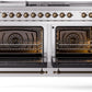 Ilve UP60FSNMPSSB Nostalgie Ii 60 Inch Dual Fuel Natural Gas Freestanding Range In Stainless Steel With Bronze Trim