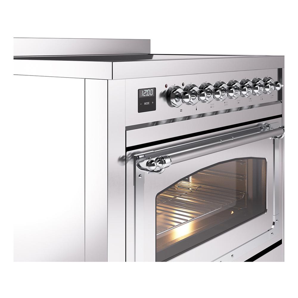 Ilve UNI366NMPSSC Ilve Uni366Nmpssc Nostalgie Ii Noblesse 36" Induction Range (Triple Glass Door, Stainless Steel, Chrome)