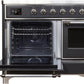 Ilve UMDI10NS3MGC Majestic Ii 40 Inch Electric Freestanding Range In Matte Graphite With Chrome Trim