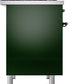 Ilve UPD40FNMPEGBLP Nostalgie Ii 40 Inch Dual Fuel Liquid Propane Freestanding Range In Emerald Green With Bronze Trim