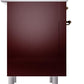 Ilve UPI366NMPBUB Nostalgie Ii 36 Inch Electric Freestanding Range In Burgundy With Bronze Trim