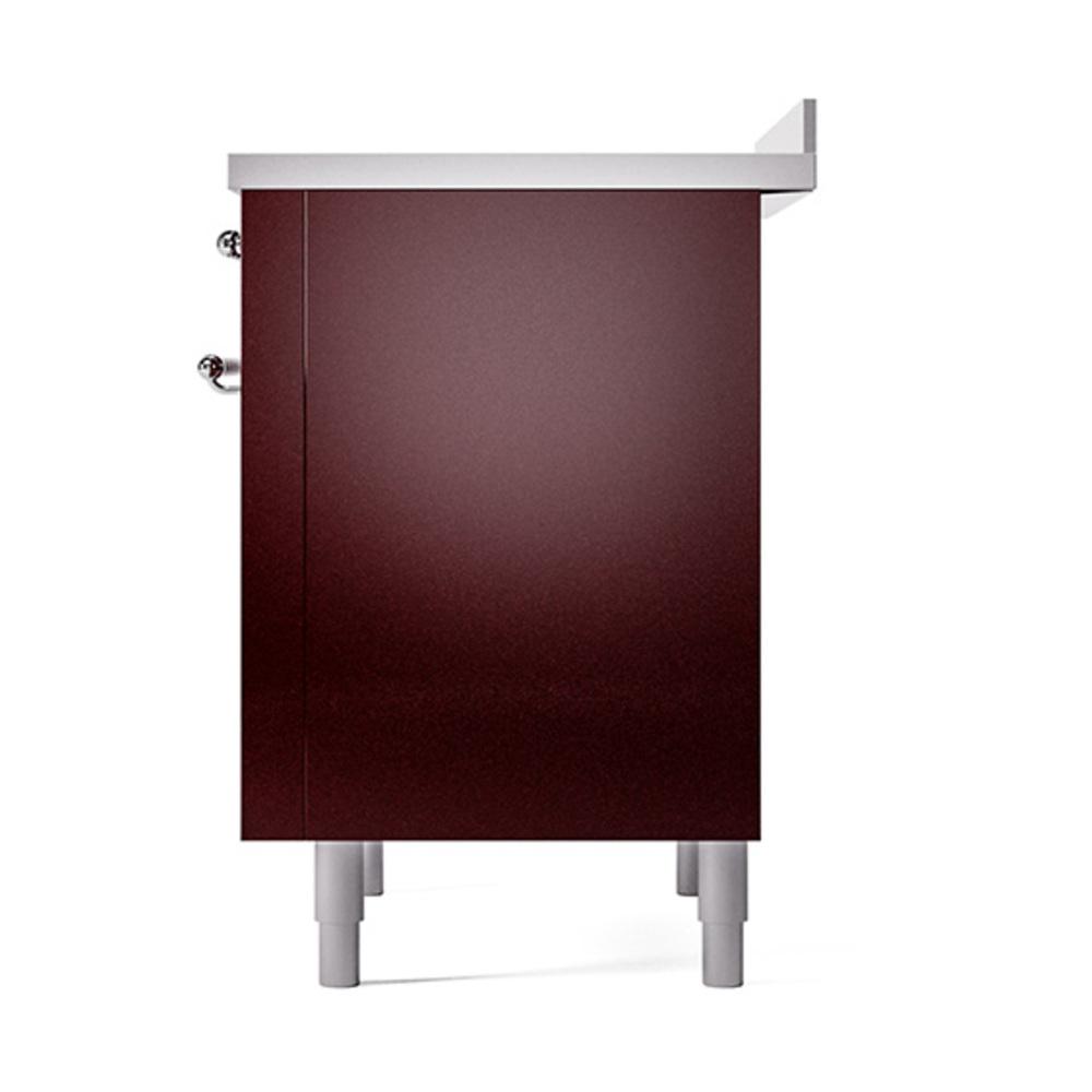 Ilve UNI366QNMPBUC Ilve Uni366Qnmpbuc Nostalgie Ii Noblesse 36" Induction Range (Solid Door, Burgundy, Chrome)