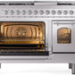 Ilve UP48FNMPSSC Nostalgie Ii 48 Inch Dual Fuel Natural Gas Freestanding Range In Stainless Steel With Chrome Trim