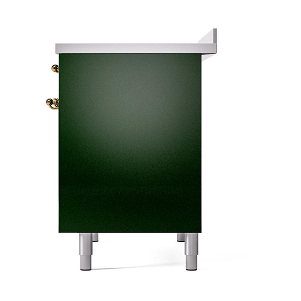 Ilve UNDI406QNMPEGG Ilve Undi406Qnmpegg Nostalgie Ii Noblesse 40" Induction Range (Solid Door, Emerald Green, Brass)