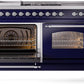 Ilve UP60FSNMPMBCLP Nostalgie Ii 60 Inch Dual Fuel Liquid Propane Freestanding Range In Blue With Chrome Trim