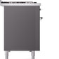 Ilve UP48FNMPMGC Nostalgie Ii 48 Inch Dual Fuel Natural Gas Freestanding Range In Matte Graphite With Chrome Trim