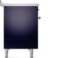 Ilve UPI486NMPMBC Nostalgie Ii 48 Inch Electric Freestanding Range In Blue With Chrome Trim