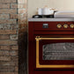 Ilve UPD40FNMPAWB Nostalgie Ii 40 Inch Dual Fuel Natural Gas Freestanding Range In Antique White With Bronze Trim