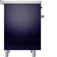 Ilve UPDI406NMPMBP Nostalgie Ii 40 Inch Electric Freestanding Range In Blue With Copper Trim