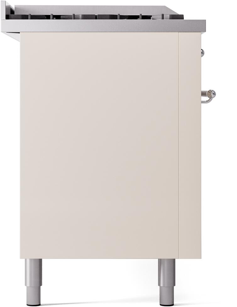 Ilve UP60FSNMPAWC Nostalgie Ii 60 Inch Dual Fuel Natural Gas Freestanding Range In Antique White With Chrome Trim