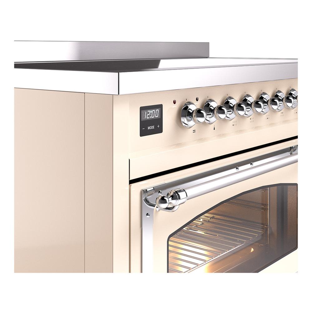 Ilve UNI486NMPAWC Ilve Uni486Nmpawc Nostalgie Ii Noblesse 48" Induction Range (Triple Glass Door, Antique White, Chrome)