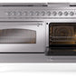 Ilve UP60FNMPSSC Nostalgie Ii 60 Inch Dual Fuel Natural Gas Freestanding Range In Stainless Steel With Chrome Trim