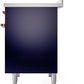 Ilve UPDI406NMPMBP Nostalgie Ii 40 Inch Electric Freestanding Range In Blue With Copper Trim