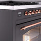 Ilve UP48FNMPMGP Nostalgie Ii 48 Inch Dual Fuel Natural Gas Freestanding Range In Matte Graphite With Copper Trim