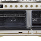 Ilve UM12FDNS3WHG Majestic Ii 48 Inch Dual Fuel Natural Gas Freestanding Range In White With Brass Trim