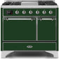 Ilve UMD10FDQNS3EGCLP Majestic Ii 40 Inch Dual Fuel Liquid Propane Freestanding Range In Emerald Green With Chrome Trim