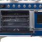 Ilve UM12FDNS3MBC Majestic Ii 48 Inch Dual Fuel Natural Gas Freestanding Range In Blue With Chrome Trim