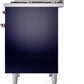 Ilve UPD40FNMPMBP Nostalgie Ii 40 Inch Dual Fuel Natural Gas Freestanding Range In Blue With Copper Trim