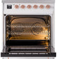 Ilve UPI304NMPWHP Nostalgie Ii 30 Inch Electric Freestanding Range In White With Copper Trim