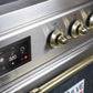 Ilve UMI30NE3SSG Majestic Ii 30 Inch Electric Freestanding Range In Stainless Steel With Brass Trim