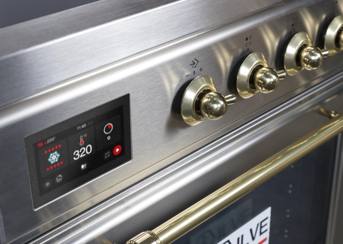 Ilve UMI30NE3SSG Majestic Ii 30 Inch Electric Freestanding Range In Stainless Steel With Brass Trim