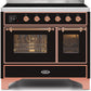 Ilve UMDI10NS3BKP Majestic Ii 40 Inch Electric Freestanding Range In Glossy Black With Copper Trim