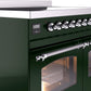 Ilve UPDI406NMPEGC Nostalgie Ii 40 Inch Electric Freestanding Range In Emerald Green With Chrome Trim