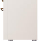 Ilve UP36FNMPAWBLP Nostalgie Ii 36 Inch Dual Fuel Liquid Propane Freestanding Range In Antique White With Bronze Trim