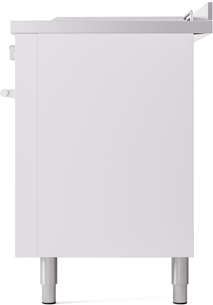 Ilve UP60FSWMPWH Professional Plus Ii 60 Inch Dual Fuel Natural Gas Freestanding Range In White With Trim