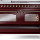 Ilve UP60FSNMPBUB Nostalgie Ii 60 Inch Dual Fuel Natural Gas Freestanding Range In Burgundy With Bronze Trim