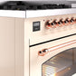 Ilve UP48FNMPAWPLP Nostalgie Ii 48 Inch Dual Fuel Liquid Propane Freestanding Range In Antique White With Copper Trim