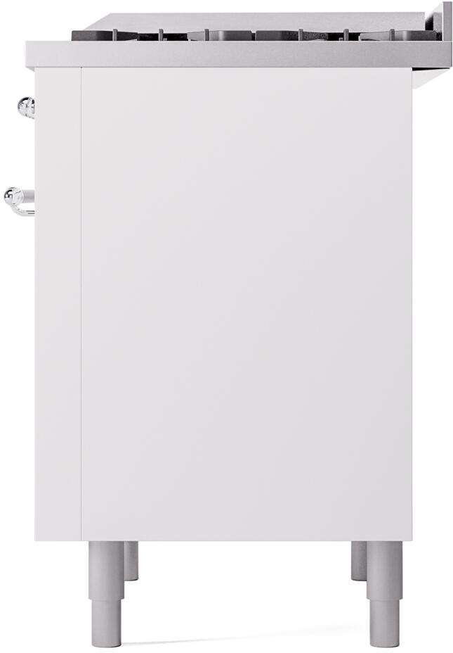 Ilve UP36FNMPWHCLP Nostalgie Ii 36 Inch Dual Fuel Liquid Propane Freestanding Range In White With Chrome Trim