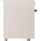 Ilve UP60FSNMPAWBLP Nostalgie Ii 60 Inch Dual Fuel Liquid Propane Freestanding Range In Antique White With Bronze Trim