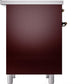 Ilve UPDI406NMPBUB Nostalgie Ii 40 Inch Electric Freestanding Range In Burgundy With Bronze Trim