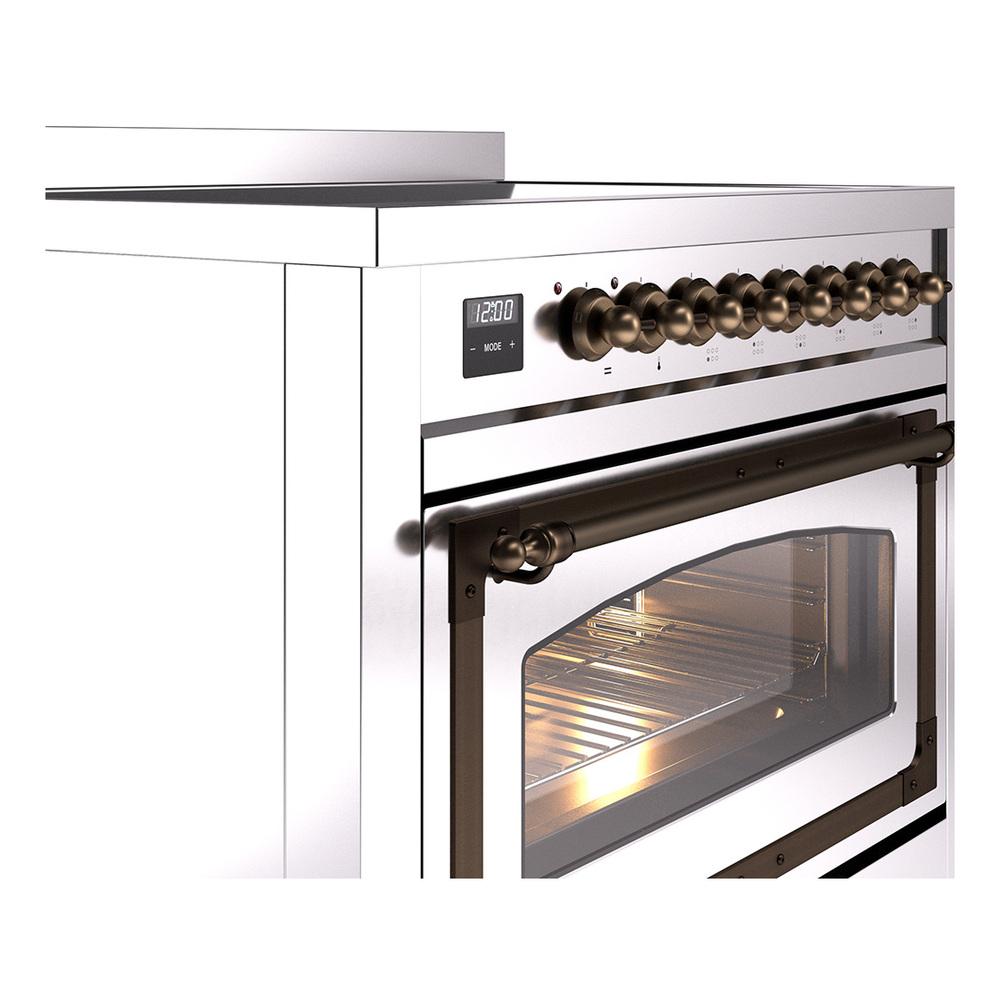 Ilve UNI366NMPSSB Ilve Uni366Nmpssb Nostalgie Ii Noblesse 36" Induction Range (Triple Glass Door, Stainless Steel, Burnished)