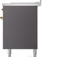 Ilve UP60FSNMPMGG Nostalgie Ii 60 Inch Dual Fuel Natural Gas Freestanding Range In Matte Graphite With Brass Trim