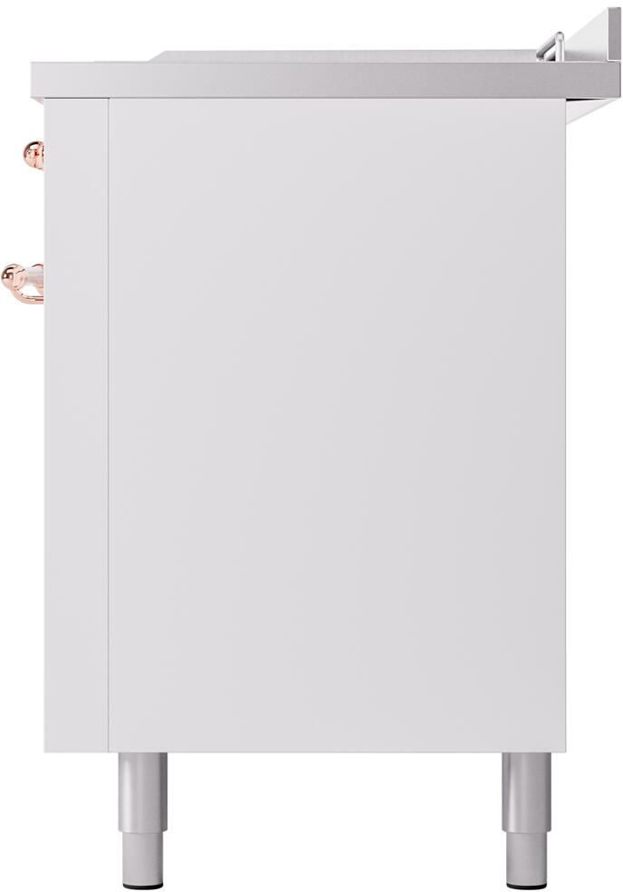 Ilve UP60FSNMPWHP Nostalgie Ii 60 Inch Dual Fuel Natural Gas Freestanding Range In White With Copper Trim