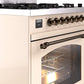 Ilve UP30NMPAWBLP Nostalgie Ii 30 Inch Dual Fuel Liquid Propane Freestanding Range In Antique White With Bronze Trim