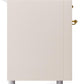 Ilve UP60FSNMPAWGLP Nostalgie Ii 60 Inch Dual Fuel Liquid Propane Freestanding Range In Antique White With Brass Trim