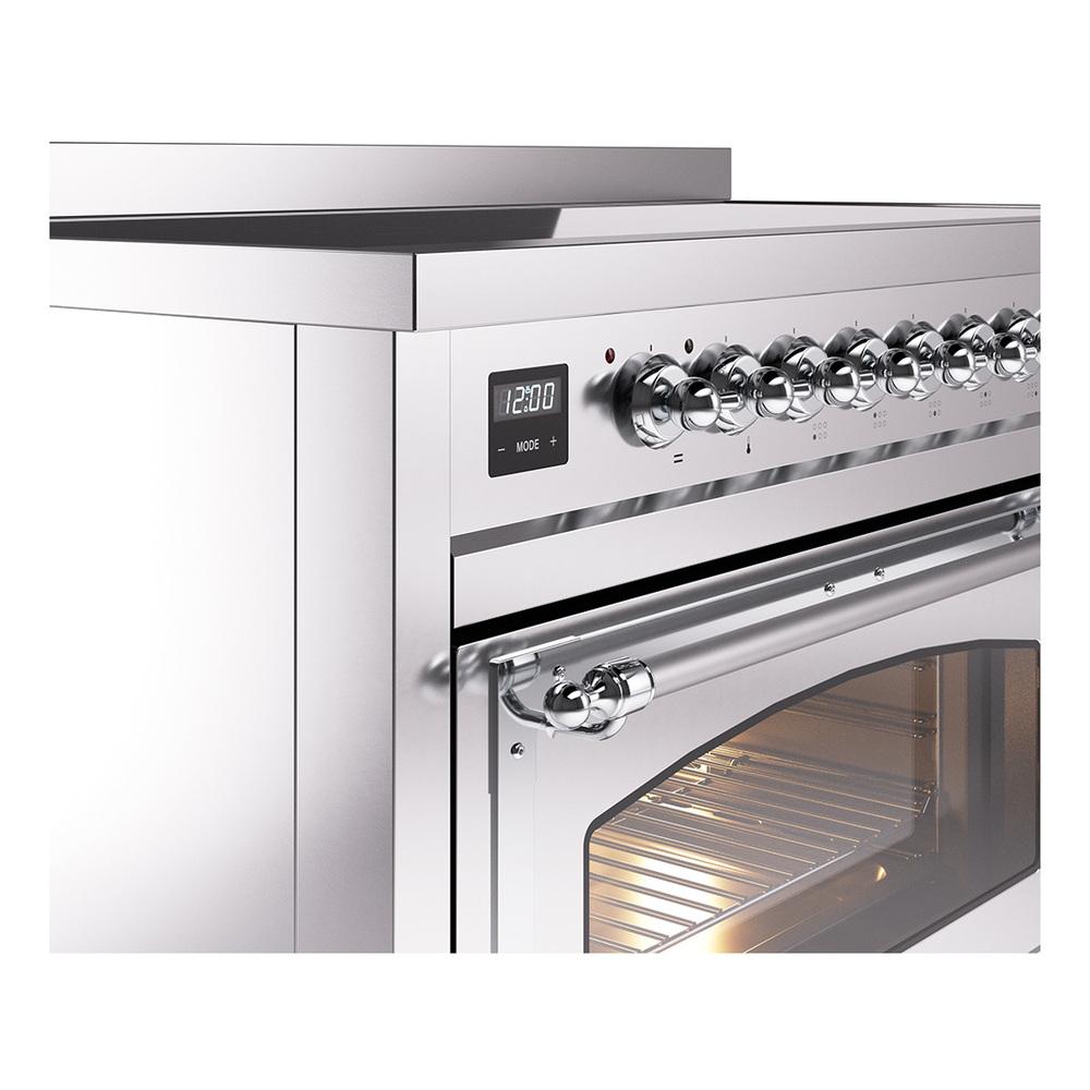 Ilve UNI486NMPSSC Ilve Uni486Nmpssc Nostalgie Ii Noblesse 48" Induction Range (Triple Glass Door, Stainless Steel, Chrome)