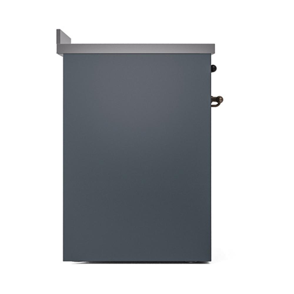 Ilve UNI304QNMPBGB Ilve Uni304Qnmpbgb Nostalgie Ii Noblesse 30" Induction Range (Solid Door, Blue Grey, Burnished)