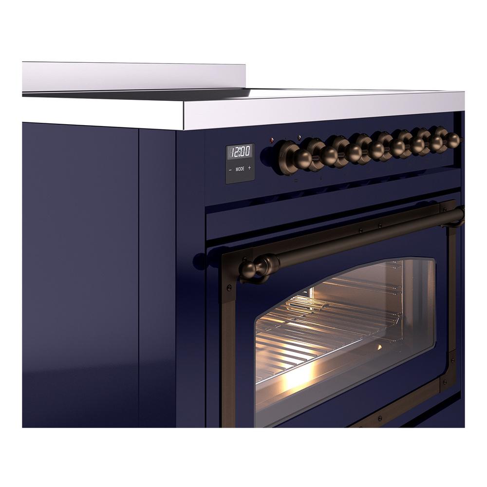 Ilve UNI366NMPMBB Ilve Uni366Nmpmbb Nostalgie Ii Noblesse 36" Induction Range (Triple Glass Door, Midnight Blue, Burnished)